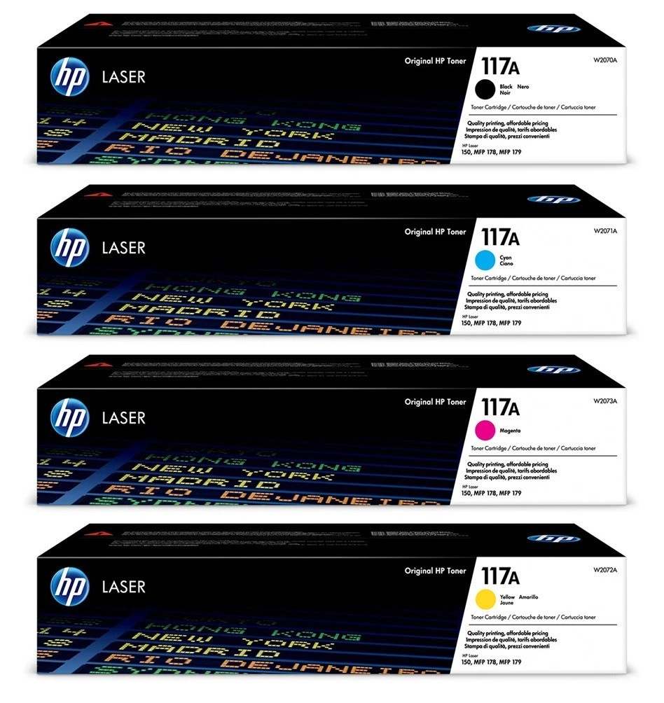HP 117A Multipack CMYK Colour LaserJet Pro Toner Cartridge