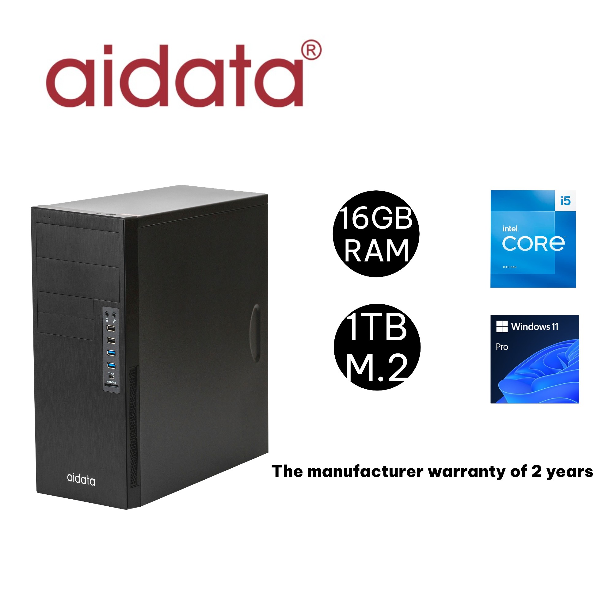 Aidata PC i5 13500 CPU 16GB RAM 512GB SSD Win11 PRO