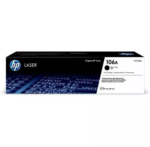 HP 106A Black Laser Toner Cartridge - W1106A